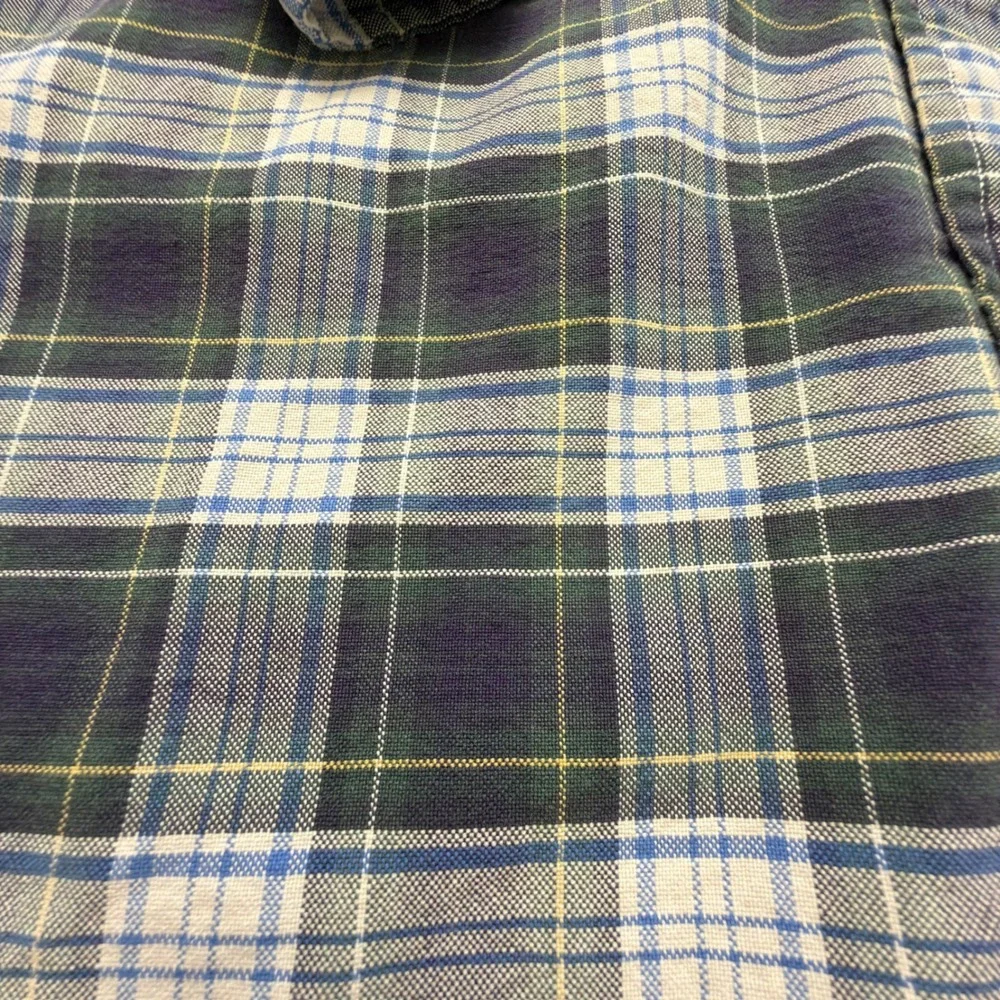 Polo Ralph Lauren Mens 4XB Classic Fit Plaid Button Down Shirt Green Navy Blue
